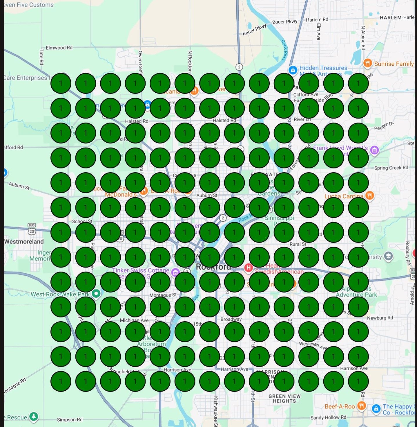 After: Google Maps showing complete local dominance for Vernsten Law